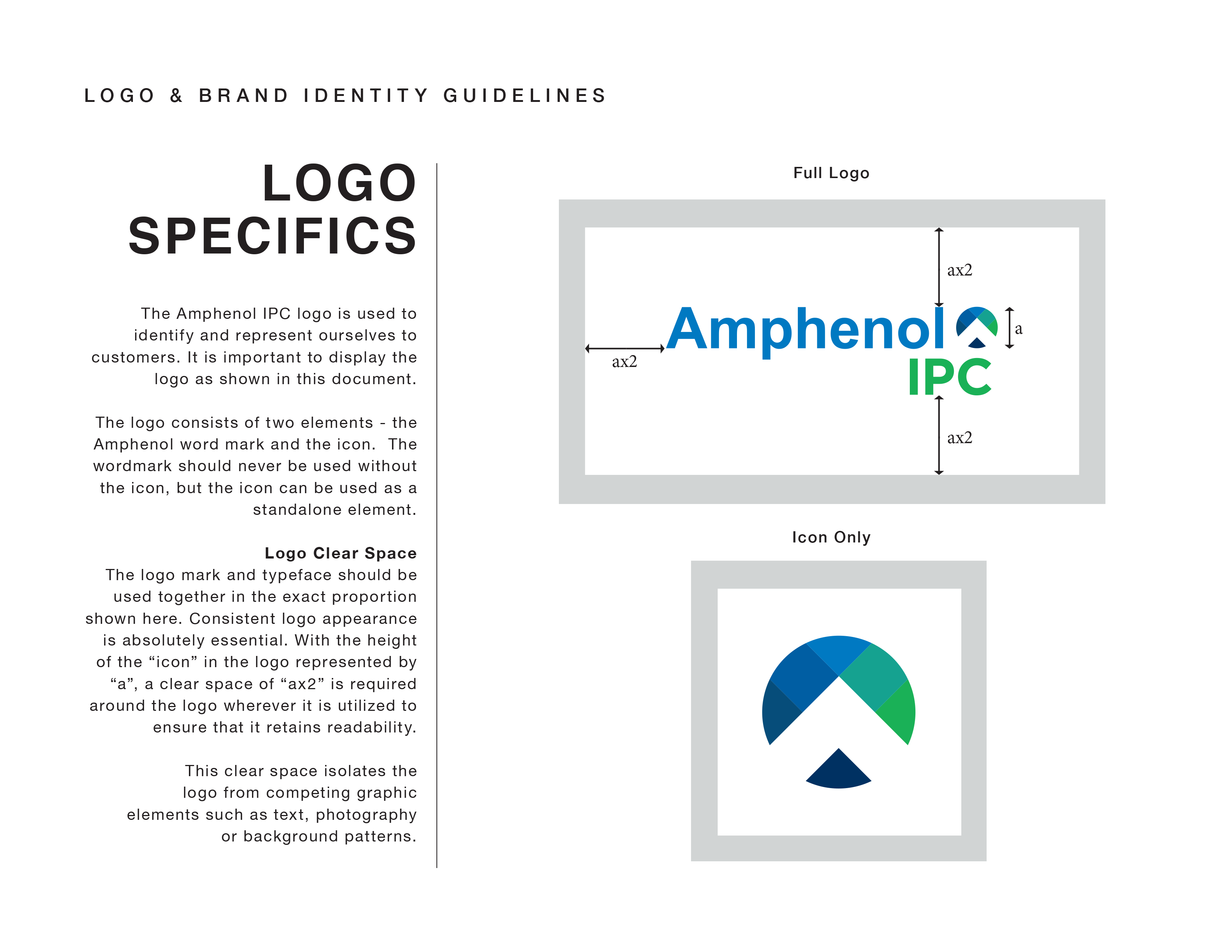 Amphenol brand guidelines showing logo specifics