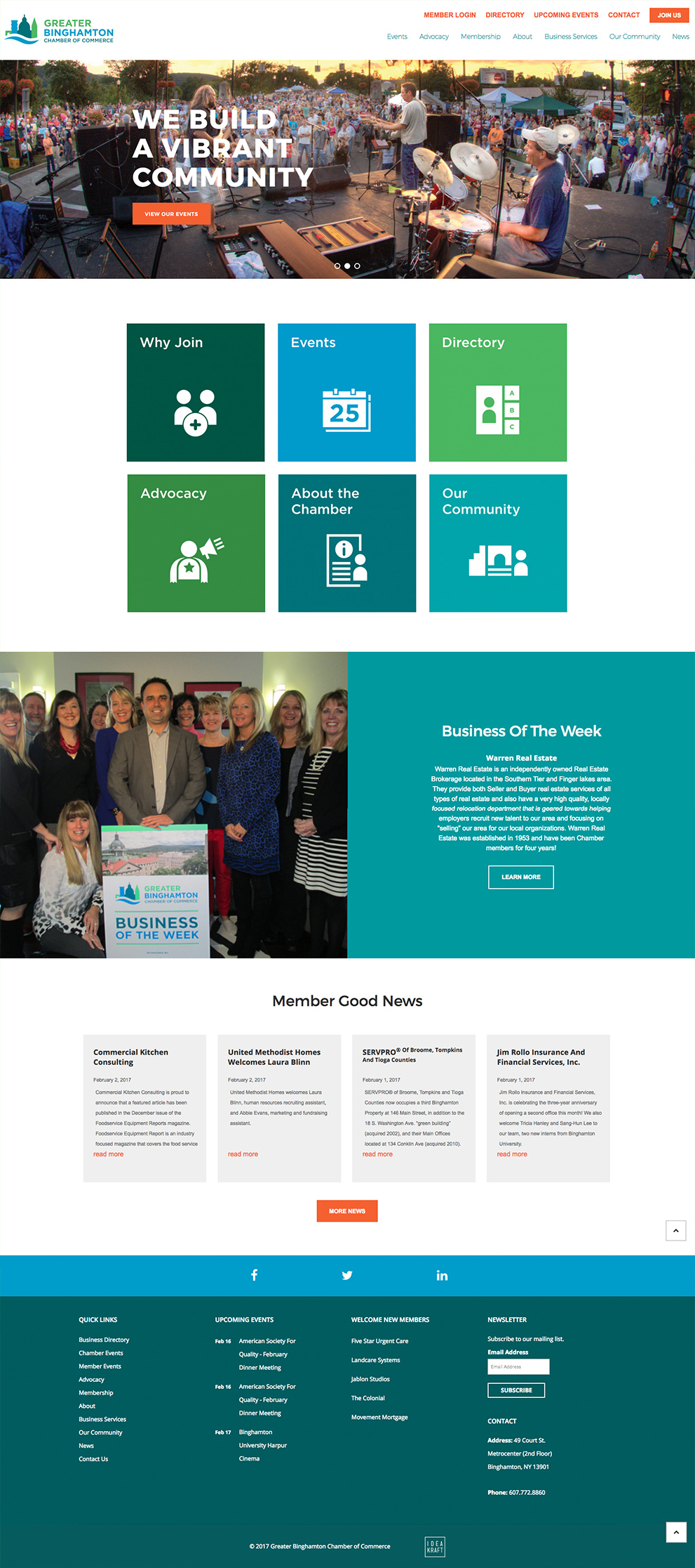 Full screenshot of Greater Binghamton Chamber of Commerce website