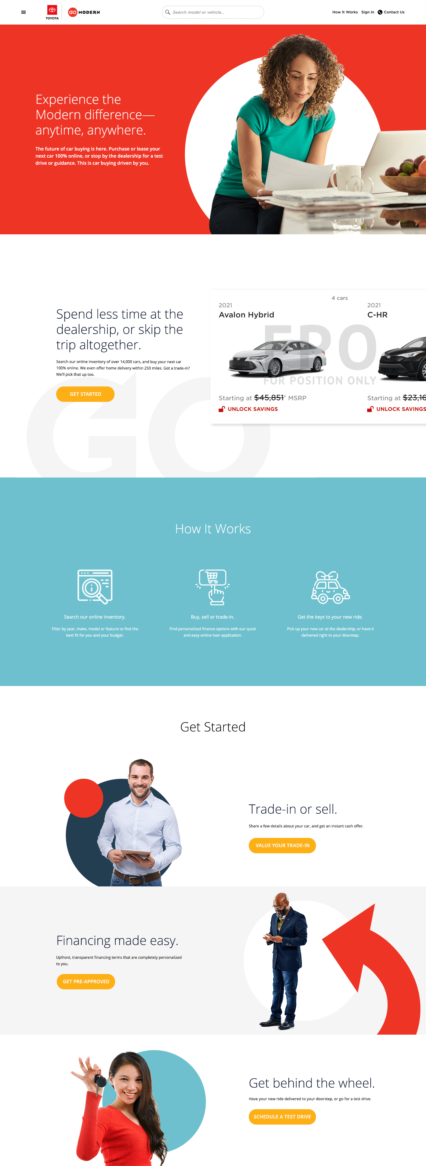 Full screenshot of Go Modern website