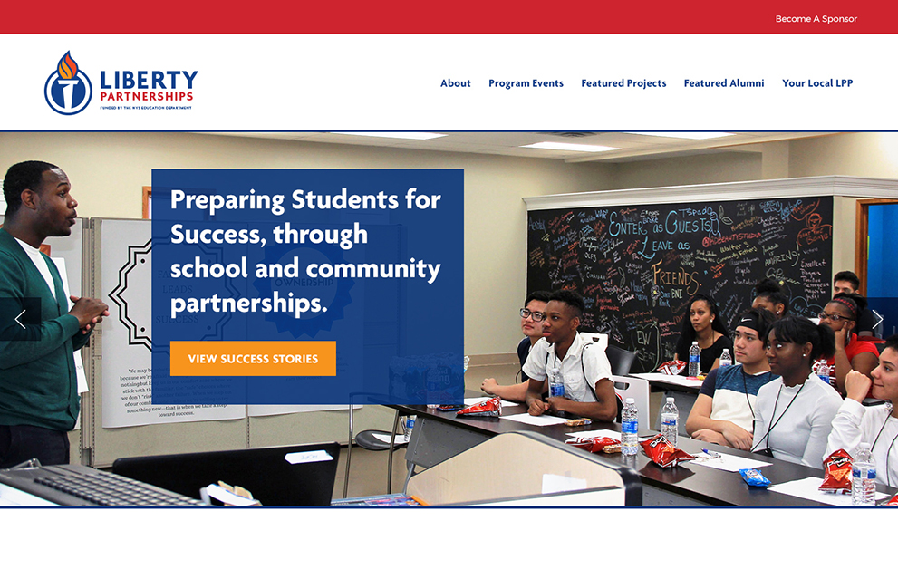 Example screenshot from Liberty Partnerships website