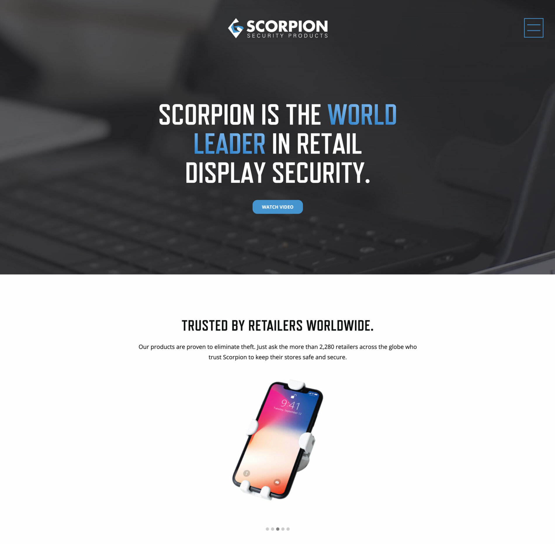 Example screenshot from Scorpion Security Products website